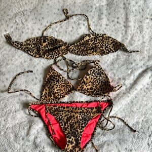 Victoria's Secret Brown and Pink Bikini Swimwear